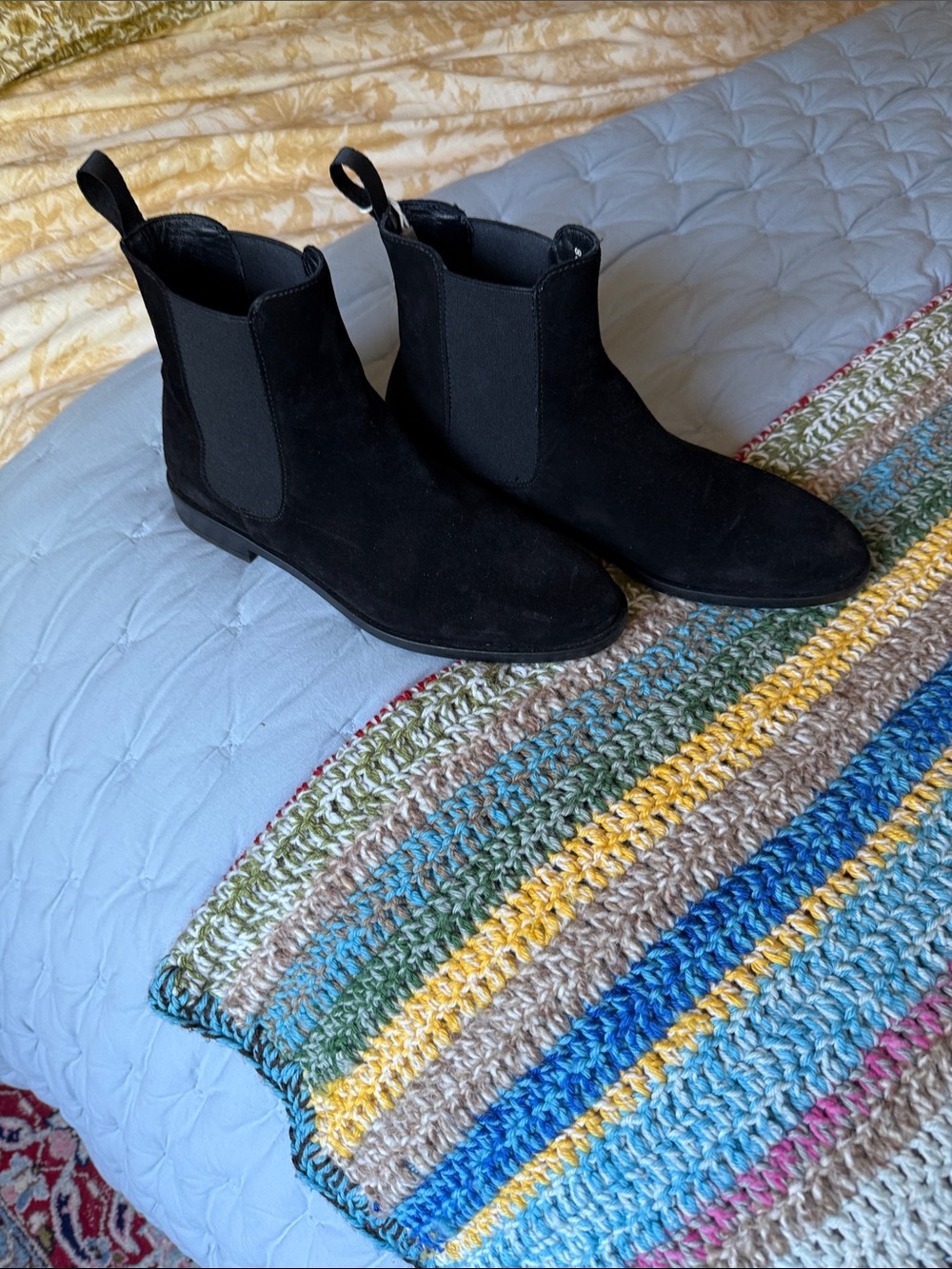 NWT Women FRAU Black Suede Chelsea Boots